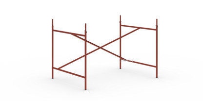 Châssis de table Eiermann 1 Rouge oxyde|Décalé|110 x 78 cm|Avec rallonge en hauteur (hauteur 72-85 cm)