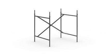 Châssis de table Eiermann 2 Noir|Vertical, décalé  |80 x 66 cm|Avec rallonge en hauteur (hauteur 72-85 cm)