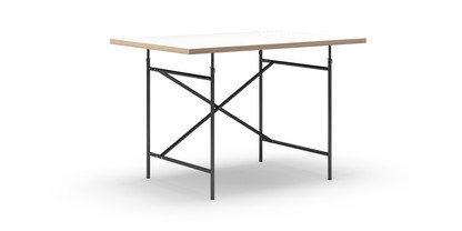 Table Eiermann Mélaminé blanc avec bords chêne|120 x 80 cm|Noir|Vertical, décalé (Eiermann 2)|80 x 66 cm
