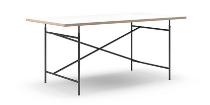 Table Eiermann Mélaminé blanc avec bords chêne|180 x 90 cm|Noir|Vertical, décalé (Eiermann 2)|135 x 78 cm