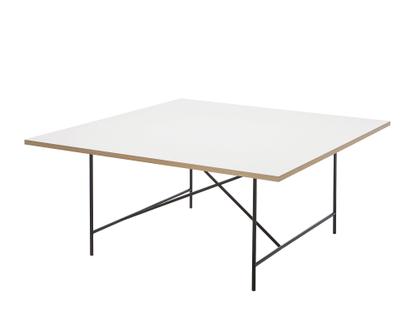 Table de conférence Eiermann 1 Mélaminé blanc avec bords chêne|Noir|Sans pied réglable en hauteur (H 72cm)
