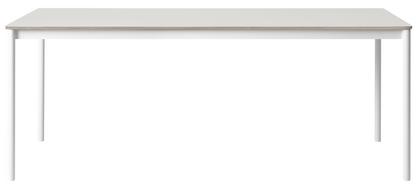 Table Base L 190 x L 85 cm|Stratifié blanc avec bord en contreplaqué|Blanc