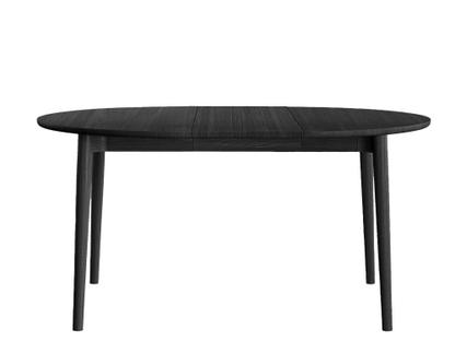 Table à manger ronde Expand Chêne peinté noir|Avec 1 rallonge  (+50 cm)