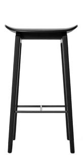 NY11 Tabouret bar Version cuisine: hauteur de l'assise 65 cm|Chêne teinté noir|Sans coussin d'assise