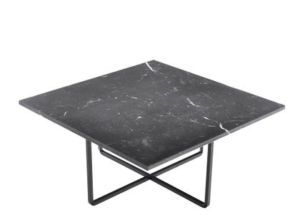 Ninety Table Grand (H 35 x L 80 x P 80 cm)|Noir Marquina|Acier thermolaqué noir