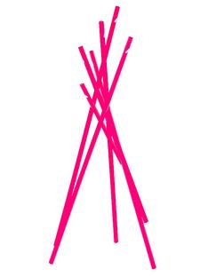 Portemanteau Sticks Frêne rose néon laqué mat