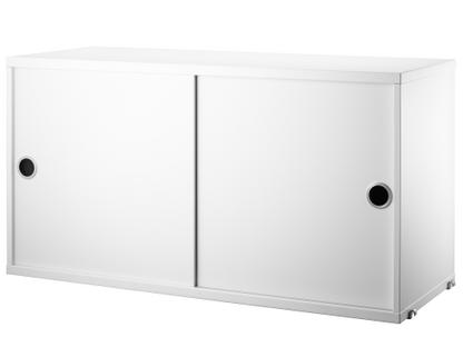 Caisson avec portes coulissantes String System Laqué blanc|30 cm