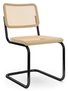 Chaise S 32 V / S 64 V Pure Materials Chêne verni|Noir (RAL 9005)|Sans accotoirs|Patins en plastique noir avec feutre