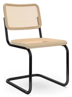 Chaise S 32 V / S 64 V Pure Materials Frêne verni|Noir (RAL 9005)|Sans accotoirs|Patins en plastique noir avec feutre