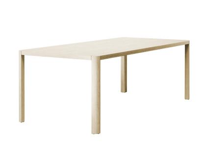 Table 1140 L 220 x L 100 cm|Chêne éclairci|Aluminium poli