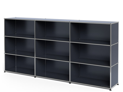 Meuble mixte Highboard XL USM Haller, personnalisable Anthracite RAL 7016|Ouvert|Ouvert|Ouvert
