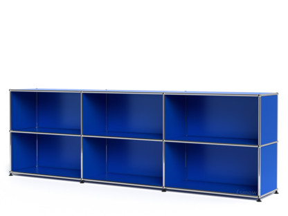 Meuble mixte Sideboard XL USM Haller, personnalisable Bleu gentiane RAL 5010|Ouvert|Ouvert