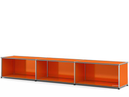 Meuble bas Lowboard XL USM Haller, personnalisable Orange pur RAL 2004|Ouvert|35 cm