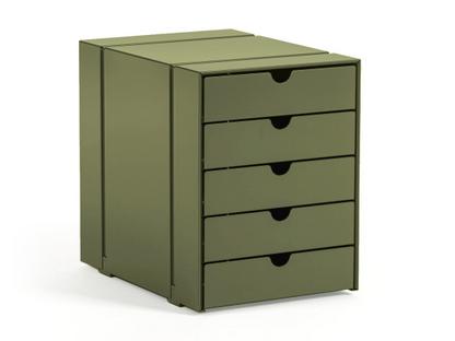 Lot de casiers C4 Inos pour étagère USM Haller Avec 5 plateaux|Vert olive RAL 6003