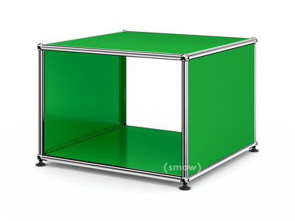 Table d'appoint avec panneaux latéraux USM Haller 50 cm|Sans tablette intérieure en verre|Vert USM