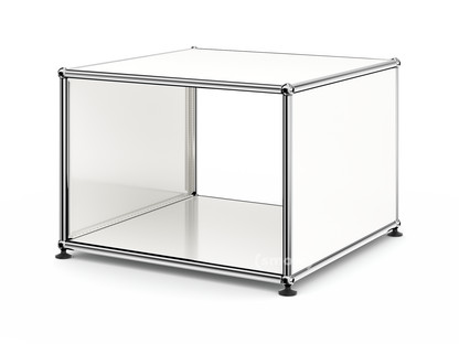 Table d'appoint avec panneaux latéraux USM Haller 50 cm|Sans tablette intérieure en verre|Blanc pur RAL 9010