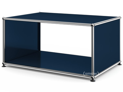 Table d'appoint avec panneaux latéraux USM Haller 75 cm|Sans tablette intérieure en verre|Bleu acier RAL 5011