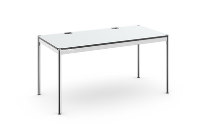 Table USM Haller Plus 150 x 75 cm|02-Stratifié gris perle|Sans plateau coulissant