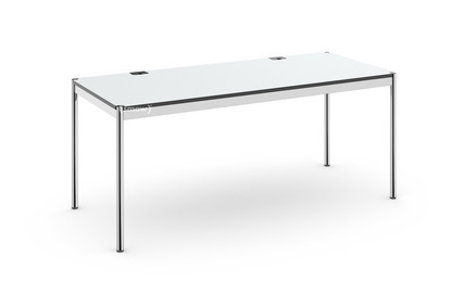 Table USM Haller Plus 175 x 75 cm|02-Stratifié gris perle|Sans plateau coulissant