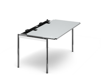Table USM Haller Advanced 150 x 75 cm|02-Stratifié gris perle|Sans plateau coulissant