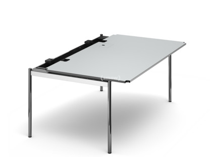 Table USM Haller Advanced 175 x 100 cm|02-Stratifié gris perle|Plateau coulissant à droite