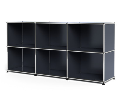 Meuble mixte Sideboard 50 USM Haller, personnalisable Anthracite RAL 7016|Ouvert|Ouvert