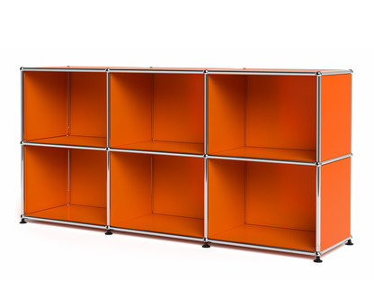 Meuble mixte Sideboard 50 USM Haller, personnalisable Orange pur RAL 2004|Ouvert|Ouvert