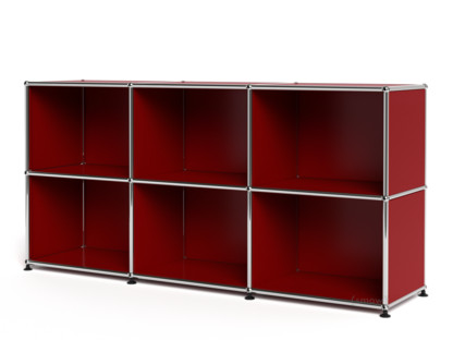 Meuble mixte Sideboard 50 USM Haller, personnalisable Rouge rubis USM|Ouvert|Ouvert