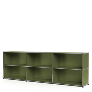 Meuble mixte Sideboard XL USM Haller, vert olive, personnalisable 