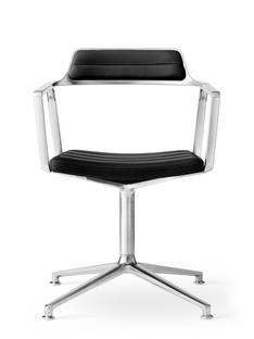 Swivel Chair Cuir noir|Poli