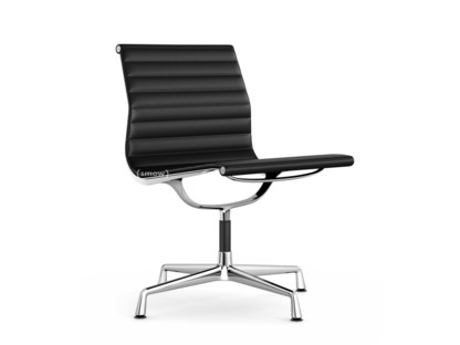 Aluminium Chair EA 105 Chromé|Cuir Premium F|Nero