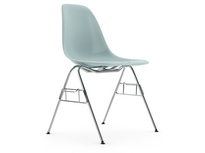 Eames Plastic Side Chair RE DSS Gris bleuté|Sans rembourrage|Sans rembourrage|Avec liaison de rangée (DSS)