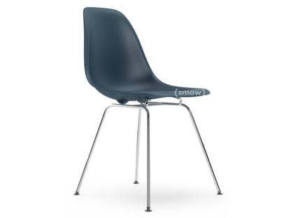 Eames Plastic Side Chair RE DSX Bleu océan|Sans rembourrage|Sans rembourrage|Version standard - 43 cm|Chromé