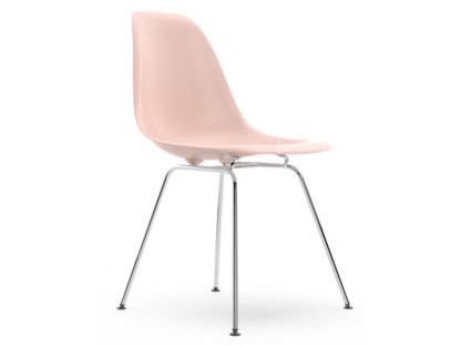 Eames Plastic Side Chair RE DSX Rose pâle|Sans rembourrage|Sans rembourrage|Version standard - 43 cm|Chromé