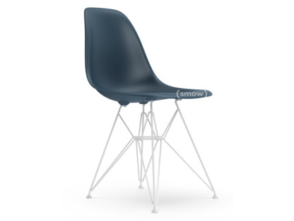 Eames Plastic Side Chair RE DSR Bleu océan|Sans rembourrage|Sans rembourrage|Version standard - 43 cm|Revêtement blanc