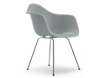 Eames Plastic Armchair RE DAX Gris clair|Sans rembourrage|Sans rembourrage|Version standard - 43 cm|Chromé