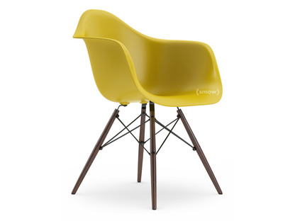 Eames Plastic Armchair RE DAW Moutarde|Sans rembourrage|Sans rembourrage|Version standard - 43 cm|Érable foncé