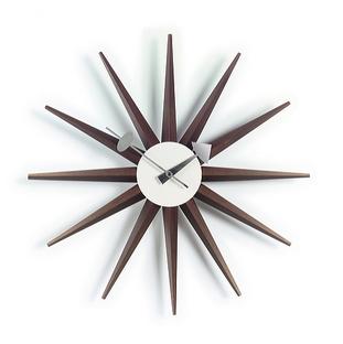 Horloge Sunburst Clock Noyer