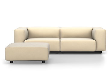 Soft Modular Sofa Laser ivoire|Avec repose-pieds
