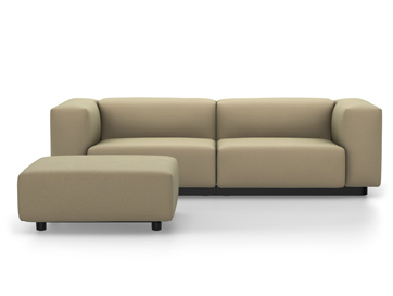Soft Modular Sofa Laser gris chaud|Avec repose-pieds