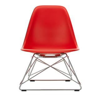 Eames Plastic Side Chair RE LSR Rouge coquelicot|Sans rembourrage|Poli chromé