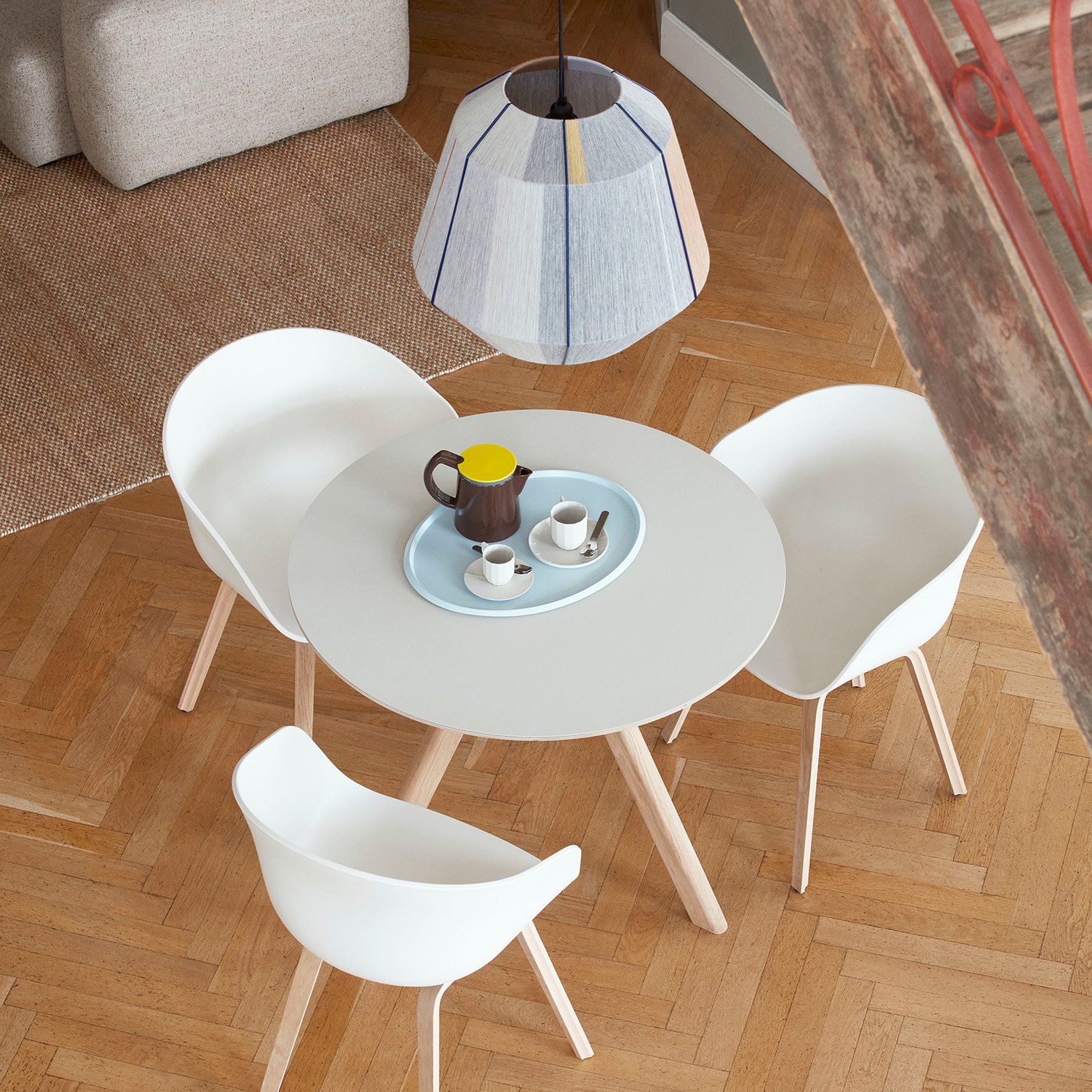 Copenhague Round Table CPH20, Ø 120 x H 74, Chêne laqué, Placage