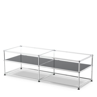 USM Haller table d'appoint type 1, Verre, Anthracite RAL 7016