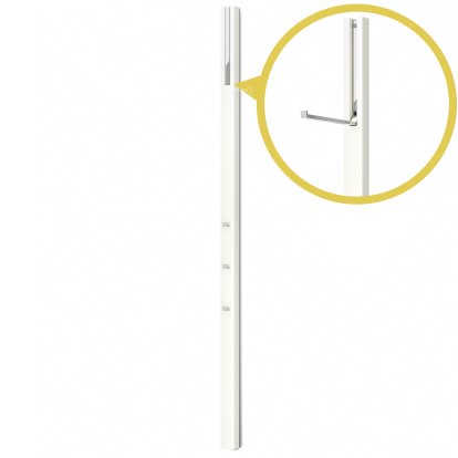 Portemanteau Line, Laqué couleur blanc neige, Chrome poli