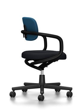 Siège de bureau pivotant Allstar, Noir profond  , Hopsak, Bleu / vert marais