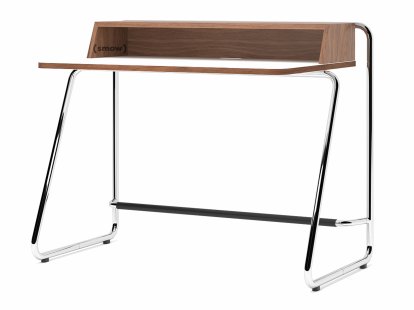 Secrétaire S 1200, ThonetDur blanc froid avec bords noyer, Noyer huilé, Chromé