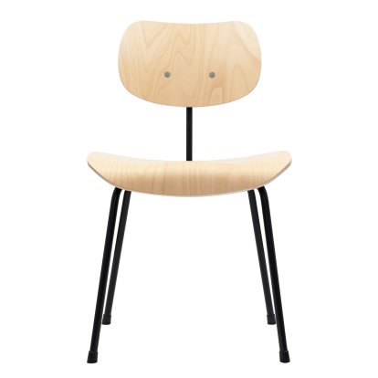 Chaise SE 68, Non-empilable, Sans rembourrage, Poudre noir mat, Sans accoudoirs, Hêtre, naturel