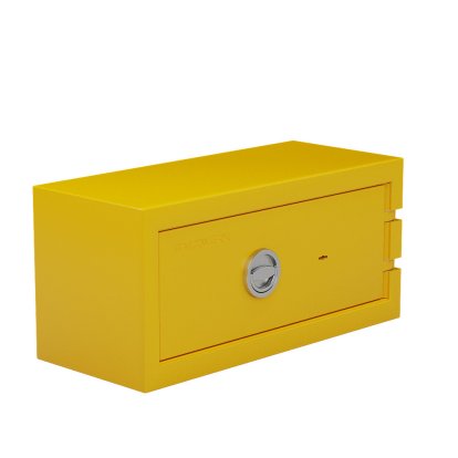 Coffre-fort Balzsafe CONNECT pour étagères USM Haller, 75 cm x 35 cm x 35 cm, Jaune or RAL 1004, Serrure à clé