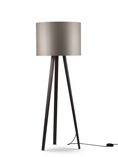 Luca Stand, Moyen (H 140 cm), Chêne fumé, Gris