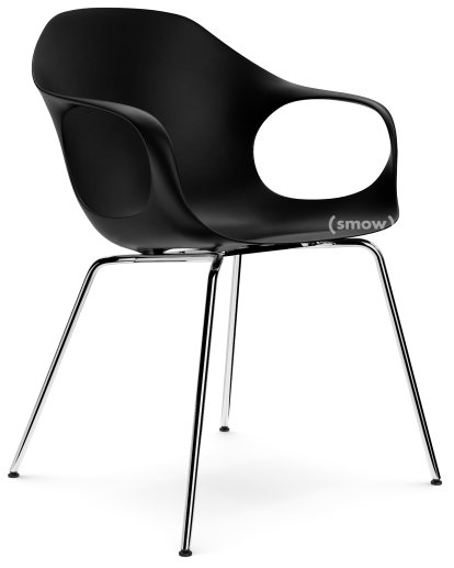 Chaise Elephant Tube, Noir, Acier chromé